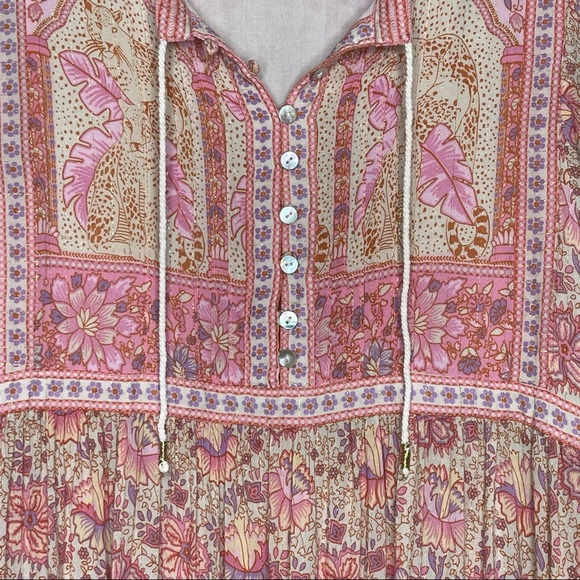 SOLD Spell Poinciana Pink Floral Mini Dress S - Picture 8 of 12